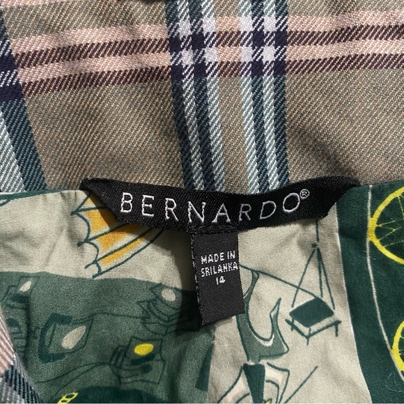 Bernardo Green Plaid Bicycle Print Lace Blazer Jacket - Picture 6 of 7